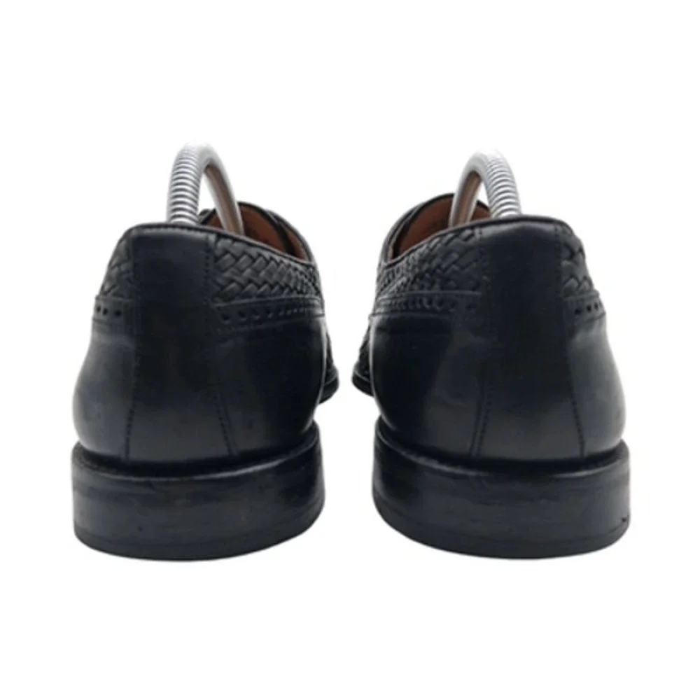 Mezlan Shoes Mens Size 9.5 Black Crocodile Woven Salinas Cap Toe Derby Dress